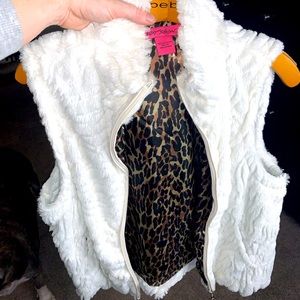 Betsey Johnson sequin furry vest